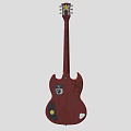 Vintage Red Electric Guitar with Hand Painted Art Supplies Signatures and Stickers