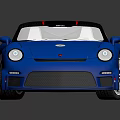 Blue Sports Car With Black Roof And Sleek Exterior Design Silver Wheels