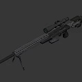 Modern Tactical Sniper Rifle With High Power Scope And Bipod Support 3d model