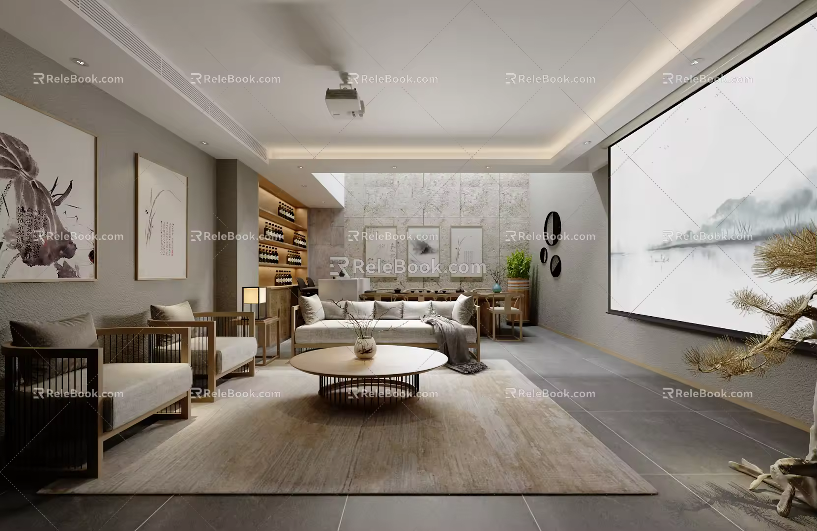 New Chinese Audio-visual Room 3d model