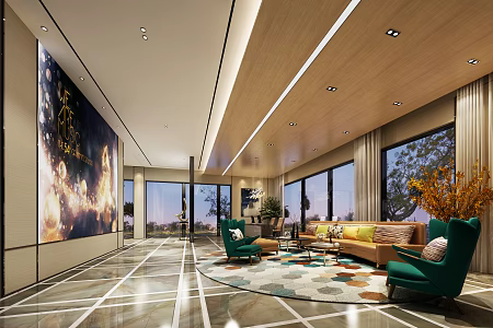 Modern Hall Reception 3d model