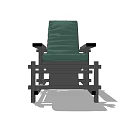 Modern Green Cushioned Leisure Chair With Wooden Frame Comfortable Seat And Armrests