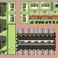 Aerial View of Residential Community With Multi story Buildings Parking Lots and Green Spaces