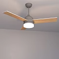 Modern Black Chandelier With Ceiling Fan Blades And White Light Fixture