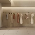 Modern Warm Cream Tone Clothing Store Interior With Cozy Customer Lounge And Exquisite Displays