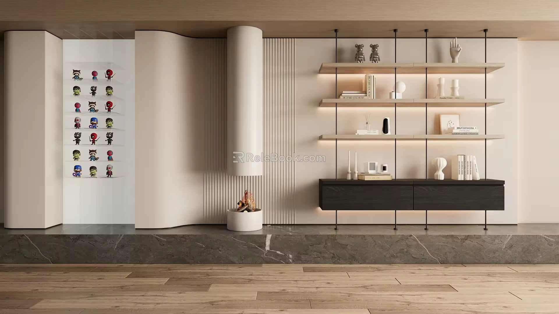 Storage Rack Bookshelf Decorative Rack 3d model