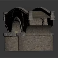 Classic Stone Arch Bridge With Ornate Railings And Pillar Supports