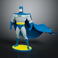 Batman 3D Action Figure Model With Blue Cape Yellow Utility Belt And Yellow Base