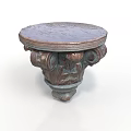 Ornate Carved Wooden Round Table With Intricate Base And Decorative Patterns
