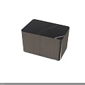 Modern Bedside Table With Wood Grain Panels And Black Smooth Top Surface 3d model