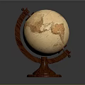 Classic Wooden Globe Decorative Ornament Set With Stand For Home Desktop Decoration