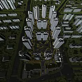 Aerial Planning of Modern Residential Complex With Tall Buildings Central Green Spaces Pool and Trees