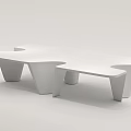 Modern White Coffee Table With Irregular Sculptural Design And Sleek Surface 3d model