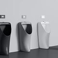 Modern Urinals In Black Gray And White With Sleek Design For Bathroom Interior