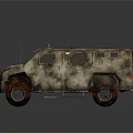 Military Vehicle With Camouflage Paint Armored Design Roof Lights And Off Road Tires