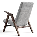 Comfortable Gray Fabric Leisure Chair With Wooden Frame Modern Minimalist Design