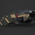 Futuristic Black and Gold Fighter Jet With Streamlined Sci Fi Design 3d model