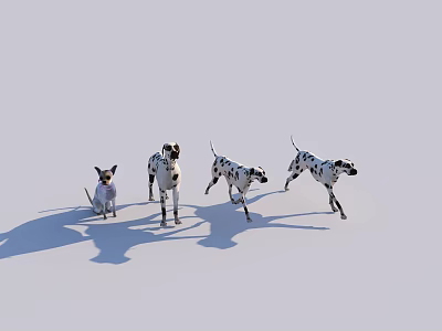 Different Types Of Reptiles Standing On White Background With Clear Shadows 3d model