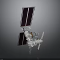 Orbital Space Station Structure With Solar Panels Modules And Docking Ports