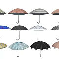 Assorted Fashionable Umbrellas With Diverse Patterns And Colorful Designs For Daily Use