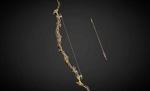 archery bow archery weapon 3d model