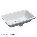White Rectangular Ceramic Washbasin With Smooth Surface For Modern Bathroom