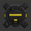 SURTEK Black Industrial Vacuum Cleaner with Yellow Handle Transparent Section and Wheels