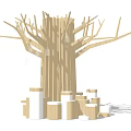 Modern Decorative Column Tree Decorative Column 3d model
