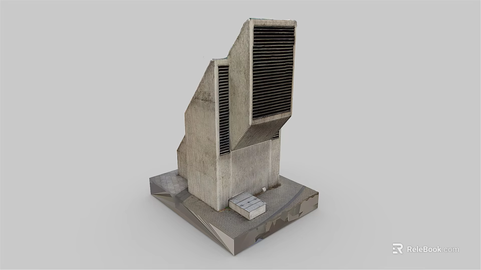 Gray Industrial Air Conditioner Fan With Vents Base Structure And Control Unit 3d model 