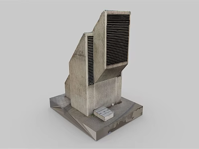 Gray Industrial Air Conditioner Fan With Vents Base Structure And Control Unit 3d model
