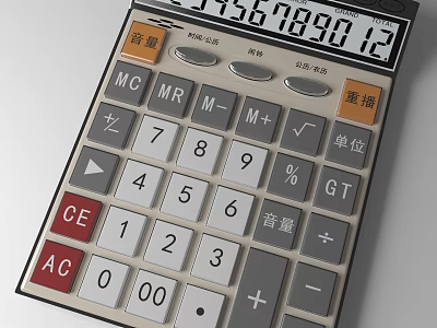 Office Appliance Calculator With Digital Keypad And Function Buttons For Office Use 3d model