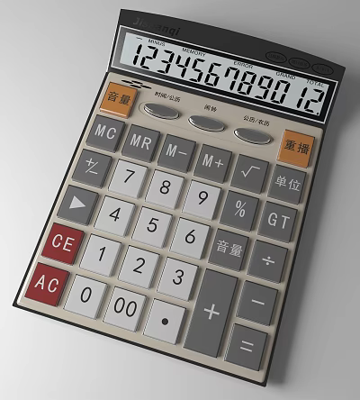 Office Appliance Calculator With Digital Keypad And Function Buttons For Office Use 3d model