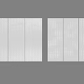 Set of Three White Perforated Panels With Different Hole Patterns On Gray Background 3d model