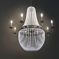 Crystal Chandelier With Multiple Arms And Candle Shaped Bulbs For Elegant Lighting