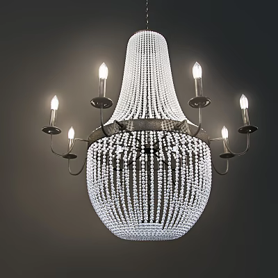 Crystal Chandelier With Multiple Arms And Candle Shaped Bulbs For Elegant Lighting 3d model