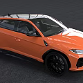 Orange Lamborghini SUV Sleek Sporty Exterior Design With Black Wheels And Luxury Styling