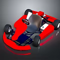 Red Go Kart Featuring Black Wheels Metal Frame And Racing Seat Design