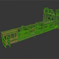 Industrial Mechanical Structure With Platform Railings Metal Frames And Gear Components