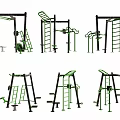 Outdoor Playground Equipment With Climbing Frames Ladders Swings And Horizontal Bars