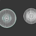 Modern White Table Lamps With Green Accent And Spherical Base Design