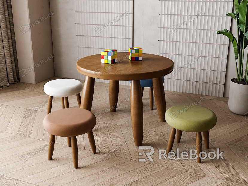 Nordic children's table stool combination model