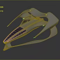 Futuristic Aerospace Concept Design With Silver Metallic Structure And Purple Lights