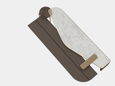 Modern Coffee Table With Wooden Frame And White Marble Top Design 3d model