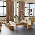 Bright Modern Kindergarten Interior Featuring Large Windows Bookshelves Toys Small Stools Plants And Staircase