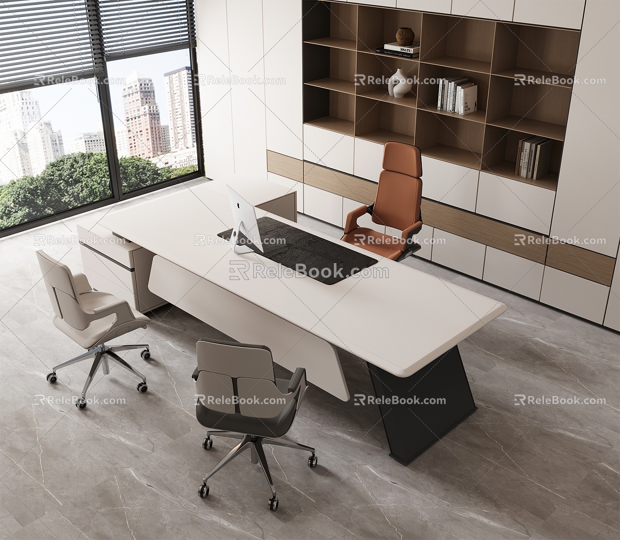 Modern Boss Office Chair Office Chair Office Desk 3d model