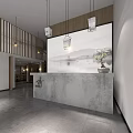 New Chinese Hall Office Reception 3d model