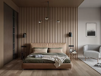Modern double bedroom combination 3d model