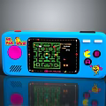 Blue Retro Handheld Game Console With Pac Man Game Screen And Classic Design 3d model