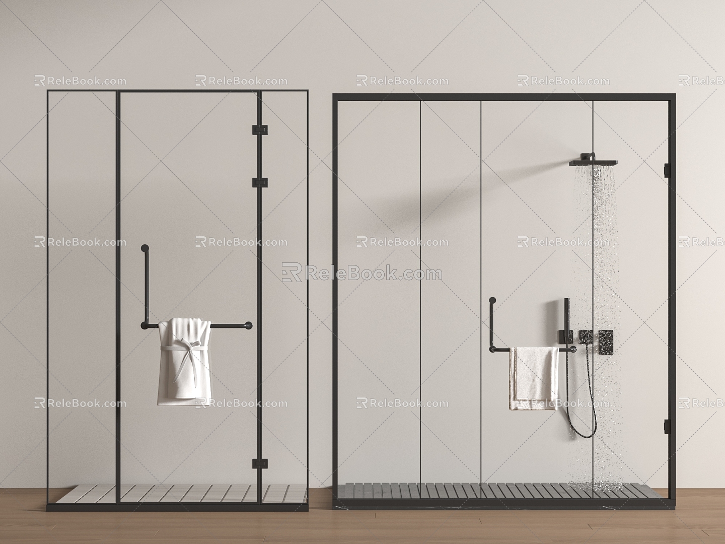 Shower shower partition shower towel rack 3d model