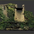 Miniature Bridge Model Showcasing Stone Arch Metal Frame Green Plants And Small Stream